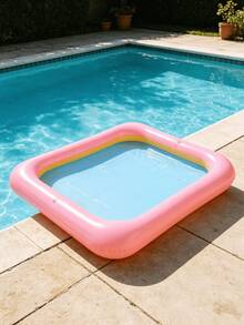 Piscina inflable de doble anillo mini/Diseño de borde suave y grueso/"Dopamina" Color/Esencial para el hogar//Se puede usar como bandeja flotante para piscinas grandes (puede contener toallas y protector solar)/Piscina inflable de PVC/Reutilizable/Diseño inflable ahorrador de espacio (se envía combinación de colores aleatoria) - multicolor - Ver 3