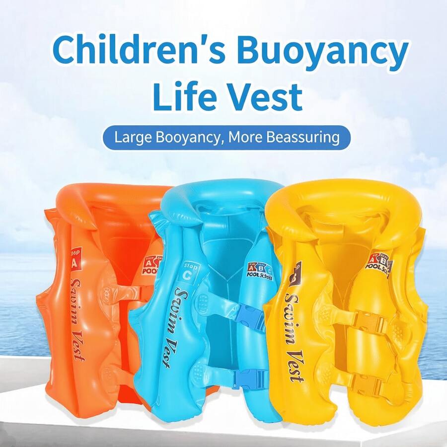 1pc Adult & Children Universal Life Jacket, Portable Inflatable Anti-Flip Anti-Slip Arm Floats, Beach Photo Prop Party Decoration, Summer Outdoor Swimming Accessory
