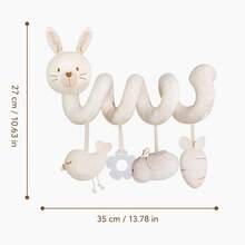 1pc Baby Soothing Soft Fabric Hanging Toy Spiral Pendant, Can Be Hung In Baby Room Or Stroller, Suitable For Newborn Gift, Full Moon Gift, Birthday Gift - Beige Rabbit - View 7