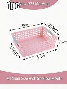 1 pieza Cesta de almacenamiento de plástico de gran capacidad color macaron, caja organizadora multifuncional para snacks y juguetes de escritorio, material PP con asa integrada, caja de almacenamiento apilable y minimalista que ahorra espacio, adecuada para el hogar, la cocina, el baño, el dormitorio y la oficina - Multicolor - Ver 16