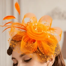 1pc Feather Decorated Headpiece, Elegant And Chic, Suitable For Tea Party, Kentucky Derby, Fascinator, Cocktail Party, Wedding, Bride, Etc., Can Be Used As Headband, Women's Headpiece, Girls' Headpiece, Birthday Gift, Mother's Day Gift, Mini Hat, Small Hat, Mini Top Hat, Mini Hat, Etc., Also Suitable For School Supplies, Gifts, Hair Accessories, Fashion, Holiday Dress-Up, Rave Party, Dinner Party, Etc. - Multicolor - View 18