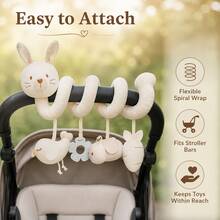 1pc Baby Soothing Soft Fabric Hanging Toy Spiral Pendant, Can Be Hung In Baby Room Or Stroller, Suitable For Newborn Gift, Full Moon Gift, Birthday Gift - Beige Rabbit - View 6