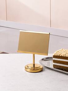 1pc 4"/6" Square Stainless Steel Menu Holder Stand, Heavy Duty Table Number Holder With Round Base, Self-Service Sign Display Stand For Restaurant, Cafe, Buffet, Wedding, Countertop Display,Perfect Birthday Gift - Gold - View 9
