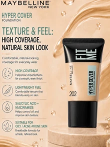 Maybelline Custom Foundation Flawless Versión 202, Muestra 18ml*2 piezas, Textura Ligera y Adherente, Alta Cobertura, Larga Duración, Resistente a la Opacidad - Base de maquillaje personalizada Flawless Foundation 202 de 18 ml - Ver 10