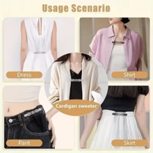 1Pc/2/3Pcs Sweater Waist Clip Vintage Dress Back Strap Shawl Cardigan Collar Tightener Waist Cincher - Multicolor - View 7