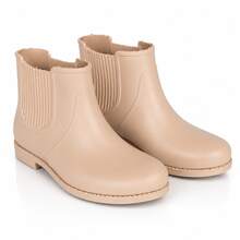 Women's Beige Mid-Top Boots/Rain Boots - 米色 - 查看 6