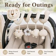 1pc Baby Soothing Soft Fabric Hanging Toy Spiral Pendant, Can Be Hung In Baby Room And Stroller, Suitable For Newborn Gift, Full Moon Gift, Birthday Gift - Beige Lion - View 3