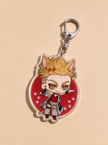 1/5pcs GACHIAKUTA Anime Character Acrylic Keychain, Cat Zanka Nijiku/Rudo/Enjin/Riyo/Jabber Japanese Text Bag Charm, Cute Keychain Accessory - Style B - View 12
