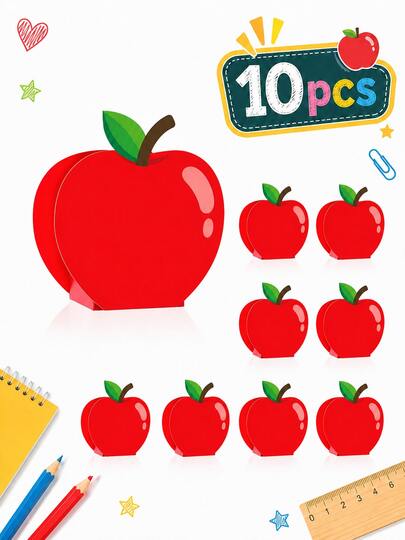 24pcs Red Apple Shaped Gift Boxes, Paper Candy Favor Boxes, Back To School Classroom Party Supplies, Teacher Appreciation Event Gifts, School Theme Birthday Decorations, Dessert Table Packaging, Large Capacity Party Gift Containers