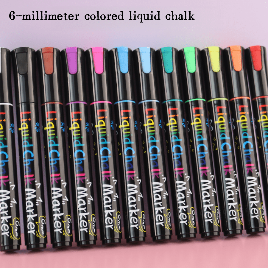 12/24 Color Liquid Chalk Markers, Coloring Markers, Erasable & Washable, Multi-Surface Art Pens, Durable Graffiti Ink, Ideal For Wood Glass Surface Writing;