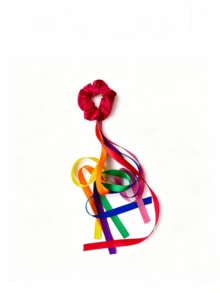1pc Pride Rainbow Ribbon Hair Scrunchie, Cute Flowing Tassel Wristband, Long Tassel Ponytail Holder, Wrist Strap, Suitable For Pride Month, Birthday Party, Dance Performance, Halloween Cosplay, Carnival Costume - Multicolor - View 5