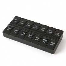1PC Double Row 14-Compartment Pill Box; Portable Weekly Medication Storage Box; Sealed Moisture-Proof, Easy Open And Close, Compact And Portable; Visible Body, Daily Reminder To Take Medicine; Random Color - 1pc - View 5