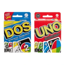 Mattel UNO/DOS 卡牌遊戲，108 張卡牌家庭聚會遊戲，由 UNO 製造商生產，適合兒童與成人（7 歲以上）的趣味策略桌上遊戲 - 彩色 - 查看 2
