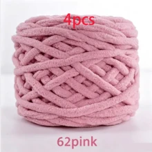 EDCUEBE7 1/4pcs Medium Thick Plush Yarn, 100G Premium Ice Yarn For Crochet Knitting, Suitable For Handmade Scarves, Bags, Slippers - Soft DIY, Multiple Colors Available - 100.0% Polyester - 100G Ice Strip Cable - View 24