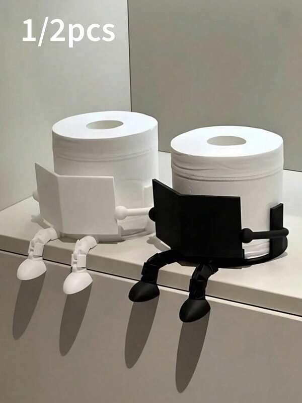 Soporte de papel higiénico con figura humana creativa - Hecho de plástico ABS, se puede usar para almacenamiento de papel higiénico, decoración del hogar, organización del escritorio, adecuado para baño, dormitorio, sala de estar, ideal para decoración de Halloween, Acción de Gracias, Navidad y regalo para la familia/anfitrión, estilo minimalista