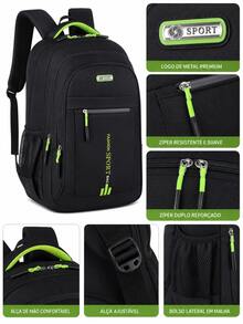 Men's And Women's Laptop Backpack Waterproof, Resistant, Reinforced, New Model 2024 - Verde - Ver 4