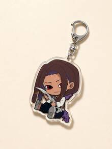 1/5pcs GACHIAKUTA Anime Character Acrylic Keychain, Zanka Nijiku/Rudo/Enjin/Riyo/Jabber Japanese Text Bag Charm, Cute Keychain Accessory - Style C - View 10