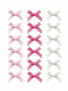 18pcs Ballet Style Cute Elegant White Ribbon Bow Hair Clips For Teens - Multicolor - View 4