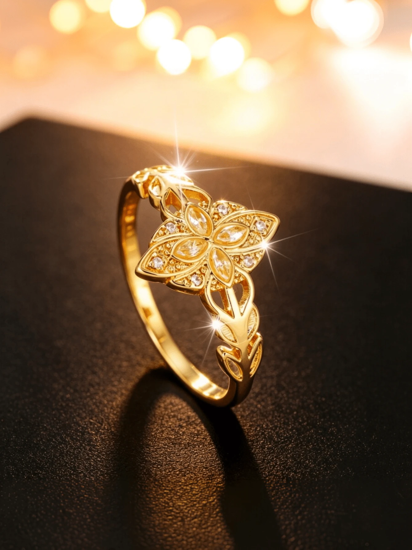 1pc Elegant & Exquisite Bohemian Style Women's Engagement Ring With Cubic Zirconia Rhombus Pattern Copper Ring, Perfect Gift For Banquet, Promise, Wedding, Anniversary, Daily Wear, Party, Christmas, Mother's Day - Ring - View 1