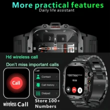 Nuevo Reloj Deportivo Inteligente Estilo Hombre 2026, Equipado con Luz LED, Llamadas Inalámbricas, Notificación de Mensajes, Modo Deportivo, Asistente de Voz, Notificación de Clima, Temporizador, Cronómetro y Otras Funciones, Reloj Inteligente para Hombre, Compatible con Android y Teléfonos Inteligentes. - Más colores - Ver 4