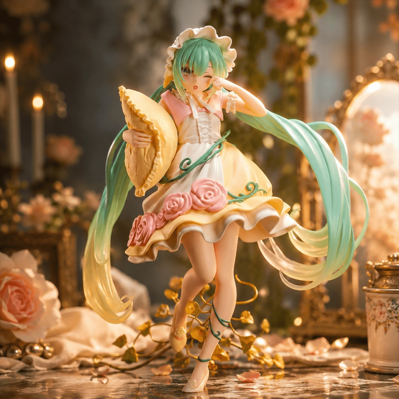 1個 20cm 可愛休閒動漫女孩 PVC 公仔，卡其色開襟衫、白色襯衫、紅色領帶、底座，收藏級桌面裝飾禮物 - 彩色 - 查看 1