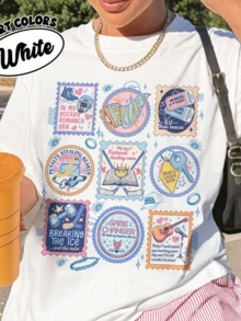 Off Campus Hockey Book Stamps Tee, Briar University Shirt, Hockey Romance Series T-Shirt, Booktok Bookstagram Gift - Blanco - Ver 1