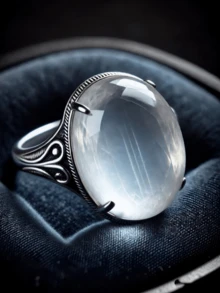 Women's Luxury Elegant Oval Inlaid Sparkling Ring - Oval Beige Inlaid, Timeless Wedding/Party/Daily Wear Gift, Versatile Accessory For All Year Round, Suitable For Special Occasions And Daily Refinement - Ring - View 11