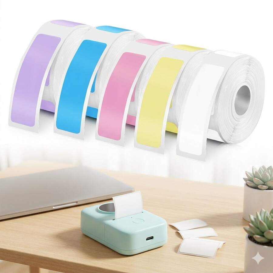 1Roll/160Pcs 12*40mm Aesthetic Laminated Thermal Label Tapes For D30 Printer. Minimalist Custom Organization Stickers For Home Office, Desk Storage & Warehouse Packing. High-Clarity Print Style Tape For DIY Crafting & Sorting Needs