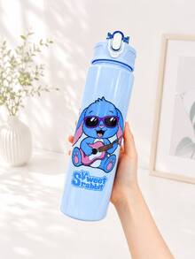 1個甜美兔子塑膠水瓶 26oz/750ml 兒童吸管防漏可愛卡通兔子水瓶，適合女孩男孩學校使用，防漏耐用，給她的生日禮物，旅行杯，咖啡杯，牛奶杯，杯子香檳杯 & 雞尾酒杯派對杯其他派對餐具飲具套裝咖啡杯平底杯水瓶 & 罐 & 盒 - 彩色 - 查看 12