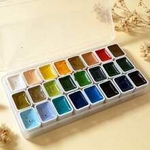 Set Cat Air, 24 Warna, Cat Air Padat, Cocok untuk Lukisan Kaligrafi, Seni Kuku, Kerajinan DIY - Sepotong Tunggal - View 21