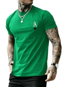 Camiseta para hombres de Manfinity con estampado de póquer. - Verde - Ver 4