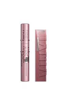 Maybelline [彩妝組合] LASH SENSATIONAL SKY HIGH 可洗式纖長睫毛膏+Super Stay Vinyl Ink 長效液態唇彩 極黑+110 Awestruck 0.24oz/7.2ml+0.14oz/4.2ml - 極黑+110 驚艷 - 查看 2