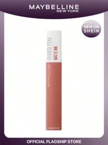 Maybelline [مجموعة مكياج] أحمر شفاه سائل مطفي سوبر ستاي مات إنك® + ملمع شفاه ليفتير غلوس® مع حمض الهيالورونيك سدكتريس + أمبر 5 مل + 0.18 أونصة/5.4 مل - مغرية + عنبر - مشاهدة 3