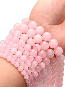 1 Strand Lustrous Genuine Rose Quartz Beads - 4-10MM -DIY Bracelet Necklace Pendant Jewelry Accessories Gift Making Handmade Bead Material - Hot Pink - View 11