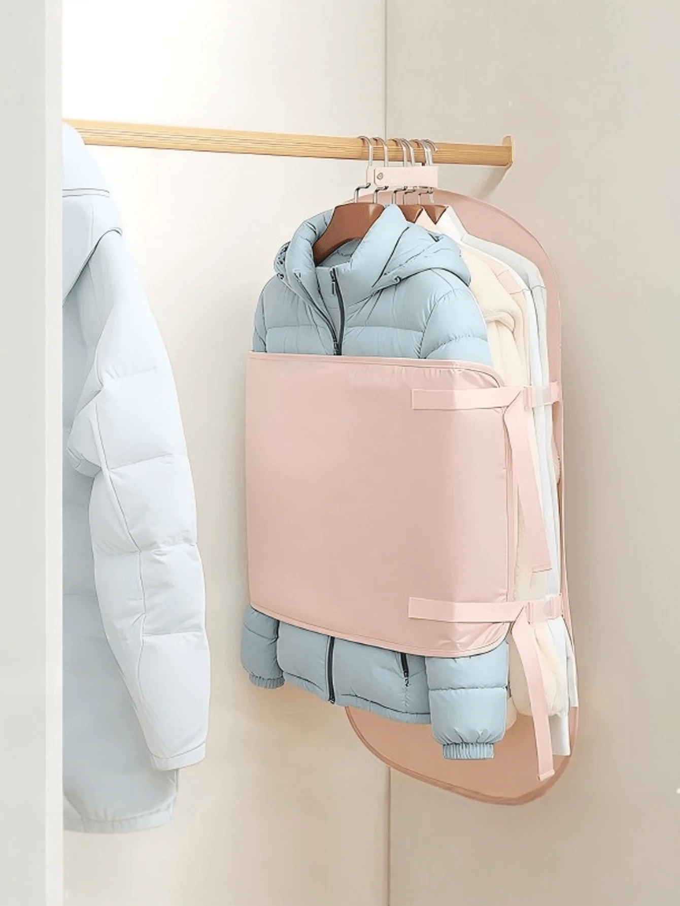 Brand New Pink Apricot Compression Storage Board, Compression Board, Clothing Dust Cover, Wardrobe Storage Tool, Fabric Down Jacket Storage Bag, Foldable Compression Storage Bag, Multifunctional Large Capacity Compression Set, Reusable Space-Saving Organizer Bag, Suitable For Travel, Moving, Wedding, Camping, RV, Wardrobe, Home Storage, Best Summer Gift For Women, Travel Essential, Home Decor.
