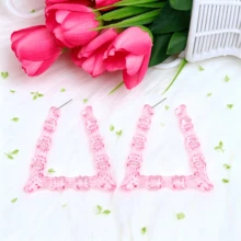 Transparent Resin Exaggerated Geometric Earrings For Women,  Statement Ear Jewelry - A6011 - 查看 7