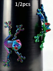 Movable Joint Frog Magnet, Movable Frog Small Sculpture, Durable Plastic Cartoon Refrigerator Magnet, Suitable For Refrigerator, Bedside Table, Chair And Office Decoration - Creative Gift, Fun Decoration, Car Dashboard, Refrigerator And Other Decorative Accessories - one-size - View 1