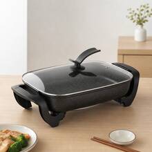 Aoran Upgraded Extra Large Deep Electric Skillet With Glass Lid, Nonstick Electric Frying Pan, Adjustable Temperature Control, Multi-Function Cooker For Steak, Bacon, Eggs, Seafood And Vegetables, Fast Heating, Easy Clean, Family Size Cooking Pan - US A Type Plug(110-127V) - View 12