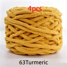 EDCUEBE7 1/4pcs Medium Thick Plush Yarn, 100G Premium Ice Yarn For Crochet Knitting, Suitable For Handmade Scarves, Bags, Slippers - Soft DIY, Multiple Colors Available - 100.0% Polyester - 100G Ice Strip Cable - View 16