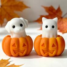 6pcs Halloween Ghost Pumpkin Silicone Mold, 3D DIY Candle Soap Resin Chocolate Mold, Reusable Craft Mold For Halloween Party Decor - Multicolor - View 6