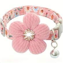 1 pieza Collar floral para mascotas con campana + decoración de flor desmontable - Collar ajustable para gatos y perros, collar suave adecuado para perros y gatos medianos y pequeños, paseos diarios / fotos de fiesta - Multicolor - Ver 12