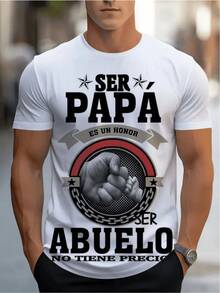 creando un mensaje de amor y orgullo familiar que celebra los valores que se transmiten de corazón a corazón camiseta de hombre moderna cómoda ideal para expresar afecto y conexión familiar - Blanco - Ver 1