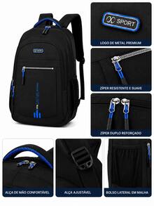 Men's And Women's Laptop Backpack Waterproof, Resistant, Reinforced, New Model 2024 - Blue - View 4