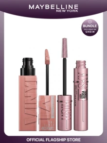 Maybelline [彩妝組合] Super Stay Vinyl Ink 長效液態唇彩+LASH SENSATIONAL SKY HIGH 可洗式纖長睫毛膏95 Captivated+Very Black0.14oz/4.2ml+0.24oz/7.2ml - 95 迷人+非常黑 - 查看 1