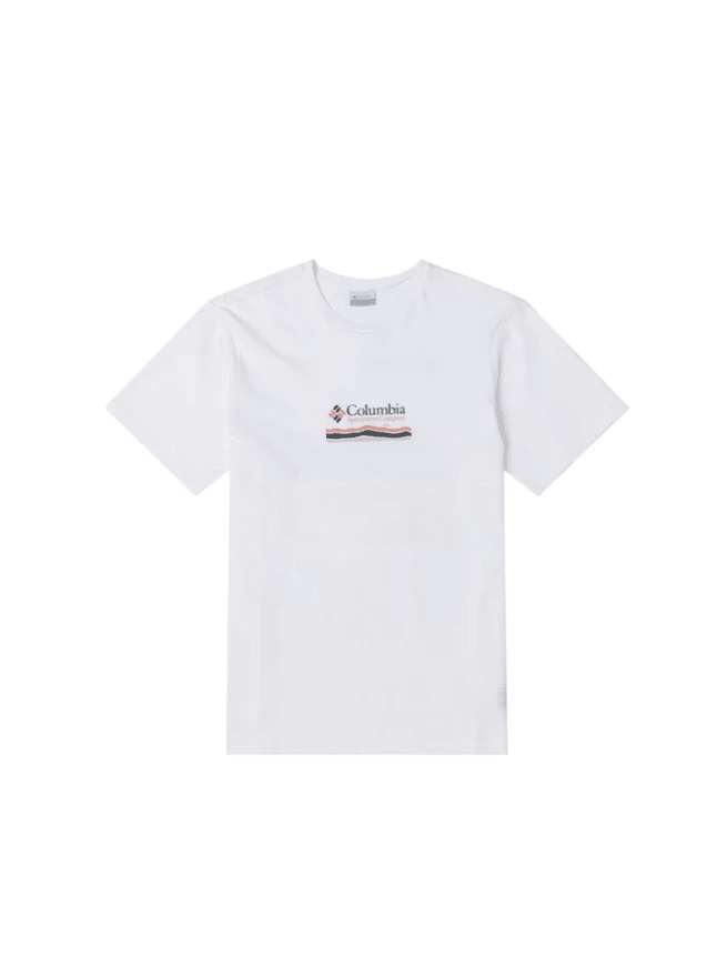 Columbia 男士寬鬆舒適透氣短袖T恤,適合夏季日常通勤 - 白色 - 查看 1