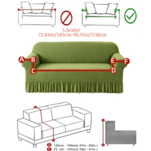 1PC Fleece Fabric Non-Slip Elastic Decorative Jacquard Sofa Cover, Carved Leaf Pattern, Pet-Proof, Anti-Dirt, Anti-Dust, Suitable For 1/2/3/4 Seater Sofa, All Seasons - Grass Green - View 13