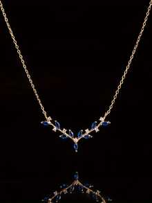 1 pieza Collar con colgante de cuerno de ciervo & rama de olivo de plata de ley S925 para mujer, joyería de cadena de clavícula elegante, artística, de lujo y alta gama, accesorio de cuello versátil para el uso diario y reuniones - Hojas - Ver 8