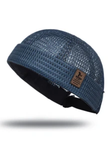 1pc Men's Spring/Summer Thin Breathable Large Mesh Cap, Flat Cap, Sun Protection Sports Fishing Hat, No-Top Baseball Cap - Multicolor - View 6