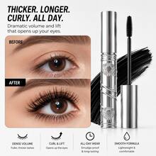 IOIOKISS Curling Mascara | Long-Lasting Curl, No Smudging, Waterproof, Volumizing And Lengthening, Unique Curved Brush Head Fits Eye Shape, Defined Lashes; Waterproof And Sweat-Resistant, All-Day Smudge-Proof, Warm Water Removable. Lightweight Formula, Repeat Application Without Clumping, Naturally Enhances Eyes - Black - View 1