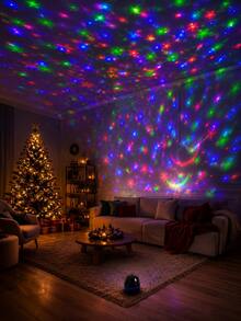 1pc [Room Decor Light] Colorful Star & Moon Projection Lamp, USB Powered, Suitable For Bedroom, Game Room, Party And Holiday Atmosphere - 彩色 - 查看 9